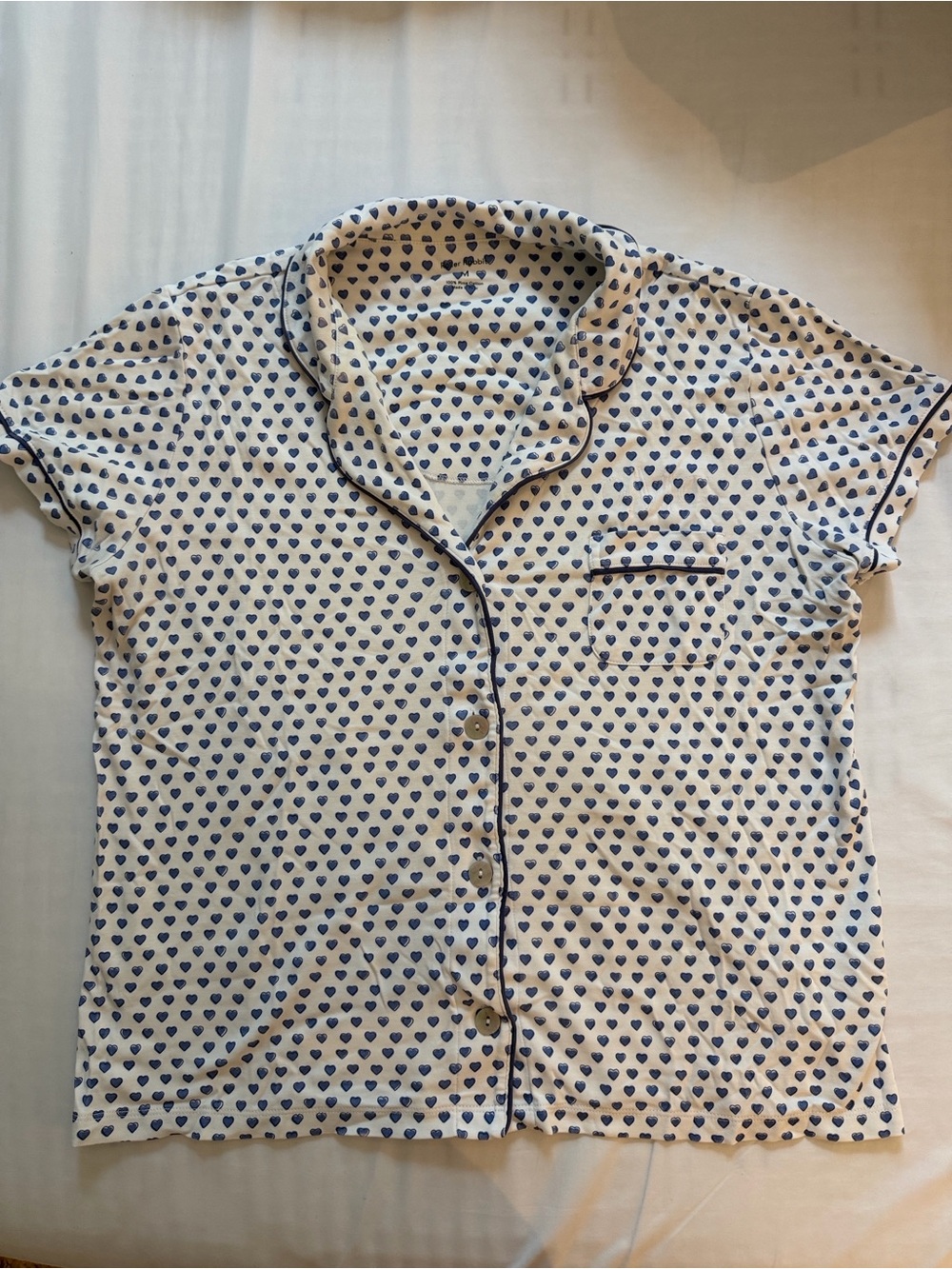 Roller Rabbit Blue Heart Print Pajama Top